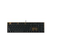 CHERRY KC 200 MX, Teclado Mecánico de Oficina con Placa de Metal Anodizado, Distribución de Teclado Inglés EE. UU. (QWERTY), con Cable, Switches MX2A BROWN, Negro/Bronce