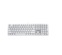 CHERRY KC 200 MX, Teclado Mecánico de Oficina con Placa de Metal Anodizado, Distribución de Teclado Inglés EE. UU. (QWERTY), con Cable, Switches MX2A SILENT RED, Blanco/Plateado