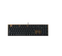 Cherry KC 200 MX, Teclado Mecánico de Oficina con Placa de Metal Anodizado, Distribución de Teclado Inglés UK (QWERTY), con Cable, Switches MX2A Brown, Negro/Bronce