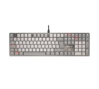 Cherry KC 500 MX LP, Teclado Mecánico De Perfil Bajo, Distribución Alemana (QWERTZ), con Cable (USB-A), Iluminación Blanca, Interruptores MX LP 2.0 Ivory, Gris