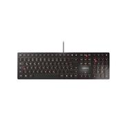 Cherry KC 6000 Slim, Distribución de Teclado Alemán (QWERTZ), Diseño Ultraplano, con Cable (USB-A), Teclas Silenciosas, Rotulación Duradera, Negro