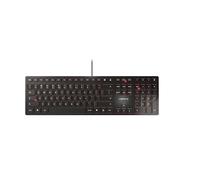 Cherry KC 6000 Slim, Distribución de Teclado Europeo (QWERTY), Diseño Ultraplano, con Cable (USB-A), Teclas Silenciosas, Rotulación Duradera, Negro