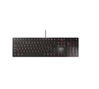Cherry KC 6000 Slim, Distribución de Teclado Inglés UK (QWERTY), Diseño Ultraplano, con Cable (USB-A), Teclas Silenciosas, Rotulación Duradera, Negro