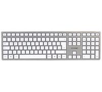 CHERRY KC 6000 Teclado Delgado con Cable, Plata/Blanco, USB, Estándar