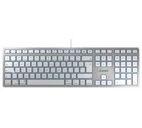 CHERRY KC 6000 Teclado Slim para Mac, Plateado/Blanco