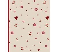 Cherry Kiss Notebook - Romantic Red Aesthetic Journal: 100 Lined Pages | 7.5 x 9.25 Inch | Cute Cherry & Lip Print Cover | Perfect for Journaling, Notes, and Gift Giving