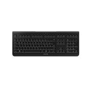 CHERRY KW 3000, Teclado Inalámbrico con Teclado Numérico, Distribución de Teclado Alemán (QWERTZ), Radiofrecuencia de 2,4 GHz, Teclas Silenciosas, Diseño Plano, Funciona con Pilas, Negro