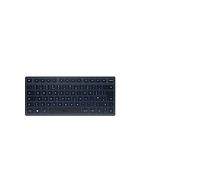 Cherry KW 7100 Mini BT, Teclado Compacto Multidispositivo con 3 Canales Bluetooth, Distribución de Teclado Inglés UK (QWERTY), Diseño Plano, Incluye Funda de Transporte, Slate Blue