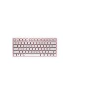 CHERRY KW 7100 MINI BT, Teclado Compacto Multidispositivo con 3 Canales Bluetooth, Distribución de Teclado Europeo (QWERTY), Diseño Plano, Incluye Funda de Transporte, Cherry Blossom