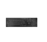 CHERRY KW 9100 SLIM, Teclado Inalámbrico de Diseño, Distribución de Checo/Eslovaco (QWERTZ/QWERTY), Bluetooth o Radiofrecuencia, Teclas Planas, Recargable, Negro/Gris