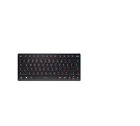CHERRY KW 9200 MINI, Teclado Compacto Multidispositivo hasta 4 Dispositivos, Distribución de Teclado Europeo (QWERTY), Bluetooth, 2.4 GHz o Conexión por Cable, Recargable, Negro