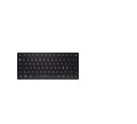Cherry KW 9200 Mini, Teclado Compacto Multidispositivo para hasta 4 Dispositivos, Distribución de Teclado Pan Nordic (QWERTY), Conexión Bluetooth, Radiofrecuencia o Cable, Recargable, Negro