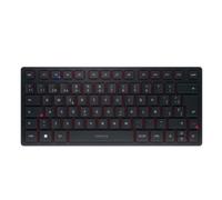 CHERRY KW 9200 MINI, Teclado Compacto Multidispositivo hasta 4 Dispositivos, Distribución de Teclado Español (QWERTY), Bluetooth, 2.4 GHz o Conexión por Cable, Recargable, Negro
