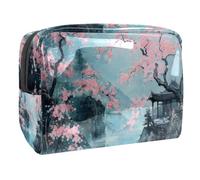 Cherry Lake Cabin Paradise - Neceser para mujer, neceser de viaje, de PVC, organizador de maquillaje con cremallera, multicolor, 18.5x7.5x13cm/7.3x3x5.1in, Neceser