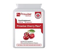 Cherry Max + 2100 mg de cereza Montmorency agregada con cereza negra, Antiinflamatorio I 90 cápsulas veganas de alta resistencia que fabrica en el Reino Unido por Prowise Healthcare