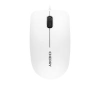 CHERRY MC 1000, Ratón de Oficina con Cable, Sensor Óptico (1200 ppp), 3 botones, Diseño Simétrico para Zurdos y Diestros, Certificado GS, Blanco/Gris