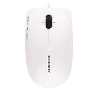 Cherry MC 2000, Ratón con Cable de Tamaño Estándar, Diseño Simétrico para Diestros y Zurdos, 3 Botones, 1600 dpi, Rueda Giratoria, Homologación GS, Blanco/Gris