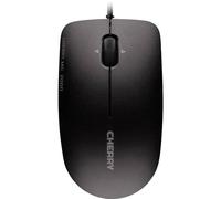 Cherry MC 2000, Ratón con Cable de Tamaño Estándar, Diseño Simétrico para Diestros y Zurdos, 3 Botones, 1600 dpi, Rueda Giratoria, Homologación GS, Negro