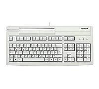 CHERRY MultiBoard MX V2 G80-8000 - Teclado QWERTZ con Cable magnético para Lector de Tarjetas, Color Gris Claro