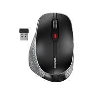 CHERRY MW 8C ERGO, Ratón Inalámbrico con Reposapulgar Ergonómico para Diestros, Conexión Bluetooth o RF 2.4 GHz, Recargable, Negro