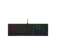 Cherry MX 10.0N RGB, Teclado Gaming Mecánico Plano, Distribución de Teclado Inglés EE. UU. (QWERTY), con Cable, Switches Originales MX Low Profile RGB Speed, Negro