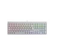 CHERRY MX 2.0S, Teclado Mecánico de Gaming con Iluminación RGB, Distribución de Teclado Alemán QWERTZ , con Cable, Diseñado en Alemania, Switches MX BROWN, Blanco, Disposición Alemana - QWERTZ