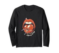 Cherry On Top Lips, diseño Pop Art Retro Manga Larga