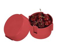 Cherry Pitter, Multi-Cherry Stoner Tool, Kitchen Gadget for Fast Fruit Coring, Quick Deseeder for Cherries Grapes Jujube, Picnic Jam Maker Accessory for Outdoor Food Prep Use, Red
