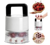 Cherry Pitter Tool - Herramienta de descorazonador de cerezas 7 en 1 con ranuras extragrandes de 1.5 pulgadas para cerezas jumbo, deshuesador de oliva, contenedor transparente para hoyos, diseño