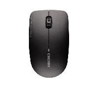 Cherry MW 2400, Ratón inalámbrico, Diseño simétrico para diestros y Zurdos, Inalámbrico a 2,4 GHz, Sensor óptico, Homologado por GS, Funciona con Pilas, Negro