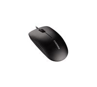 Cherry MC 1000, Ratón de Oficina con Cable, Sensor Óptico (1200 PPP), 3 Botones, Diseño Simétrico para Zurdos y Diestros, Certificado GS, Negro