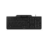 Cherry Secure Board 1.0, Teclado de Seguridad con Cable y Lector Integrado para Tarjetas Inteligentes y Tarjetas/Etiquetas RF/NFC, Distribución de Teclado Alemán QWERTZ, Negro