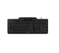 Cherry Secure Board 1.0, Teclado de Seguridad con Cable y Lector Integrado para Tarjetas Inteligentes y Tarjetas/Etiquetas RF/NFC, Distribución de Teclado Inglés UK QWERTY, Negro