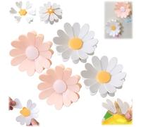 Cherry-Shaped Magnetic Food Clip & Fridge Magnet,6-in-1 Magnetic Daisy Blossom Bag Clips,Cute Pink Floral Chip Clips Food Sealing Clip for Holds Notes, Recipes, Lists, Photos (2White+2Pink)