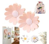 Cherry-Shaped Magnetic Food Clip & Fridge Magnet, Daisy Blossom Bag Clips, Cute Flower Magnet Bag Clips, Multi-Clip Petal Decorative Fridge Magnetic, for Organizer, Kitchen, Office (Pink*2)