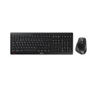 CHERRY STREAM DESKTOP COMFORT, Set de Teclado y Ratón Inalámbrico, Disposición Alemana (QWERTZ), 2,4 GHz, Teclas Silenciosas, Ratón Ergonómico, Negro