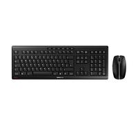 Cherry Stream Desktop, Pack de Teclado y Ratón Inalámbricos, Distribución de Teclado Inglés UK (QWERTY), Radiofrecuencia 2,4 GHz, Teclas Silenciosas, Teclas Planas, a Pilas, Negro