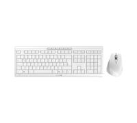 CHERRY STREAM DESKTOP COMFORT, Set de Teclado y Ratón Inalámbrico, Disposición Alemana (QWERTZ), 2,4 GHz, Teclas Silenciosas, Ratón Ergonómico, Blanco-Gris