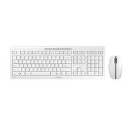CHERRY STREAM DESKTOP RECHARGE, Pack de Teclado y Ratón Inalámbricos, Distribución de Teclado Europeo (QWERTY), Radiofrecuencia 2,4 GHz, Teclas Silenciosas, Recargable, Blanco/Gris