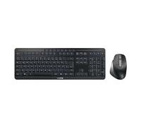 Cherry Stream Desktop Ultimate, Conjunto de Teclado y Ratón Inalámbricos Multidispositivos, Distribución Alemana (QWERTZ), Ratón Ergonómico para Diestros, Negro