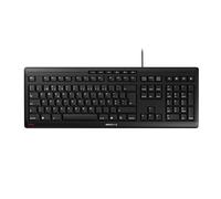 Cherry Stream Keyboard, Teclado con Cable, Disposición Portuguesa (QWERTY), Pulsación Silenciosa, Sensación Única Al Escribir, Diseño Plano, Negro