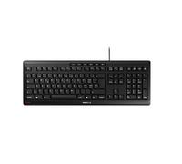CHERRY STREAM KEYBOARD, teclado con cable, distribución de teclado suizo (QWERTZ), teclas silenciosas, experiencia de tecleo única, diseño plano, negro