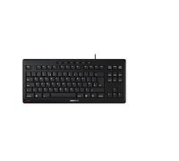 CHERRY STREAM KEYBOARD TKL, Teclado con Cable sin Teclado Numérico, Distribución de Teclado Inglés UK (QWERTY), Teclas Silenciosas, Experiencia de Tecleo Única, Negro