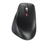 Cherry Stream Mouse Comfort, Ratón Ergonómico Inalámbrico con Reposapulgar de Goma, Especial para Diestros, 2,4 GHz, 6 Botones Silenciosos, Negro
