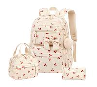 Cherry-themed Backpack | Smart Backpack And Lunch Box Set Cute Bookbag Set