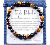 Cherry Tree Collection - Pulseras de cuentas de piedras preciosas para hombres y mujeres, pequeñas, medianas y grandes, cuentas redondas de 8 mm, Medium, Piedra, sin piedra, sin perla