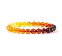Cherry Tree Collection - Tallas pequeñas, medianas y grandes - Pulseras de cuentas de piedras preciosas para mujeres, hombres y adolescentes - Cuentas redondas de 6 mm, S, Gema, Ámbar