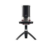 Cherry UM 6.0 Advanced, Micrófono USB para Streaming, Podcast, Home Office, 2 Patrones Polares, Shock Mount, Compatible con PC/Mac/PS4/PS5, Negro/Plateado