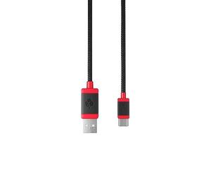Cherry USB CABLE 1.5, Cable Trenzado USB-C a USB-A, Carga y Transferencia de Datos para Teclado, Ratón, Smartphone, Tablet y otros Dispositivos, 1,5 m de Longitud, Negro