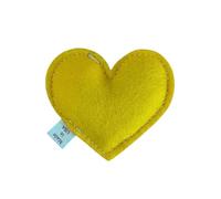 Cherry Valley Organics Juguete de hierba gatera, hierba gatera orgánica, 100% fieltro de lana, cultivado y fabricado en los Estados Unidos, corazón (amarillo)